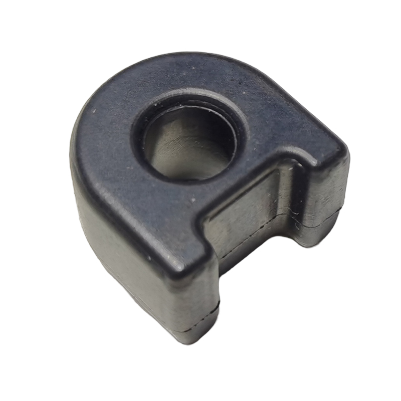 What is the frequency dependence of the dynamic modulus and damping characteristics of rubber shock absorbers?